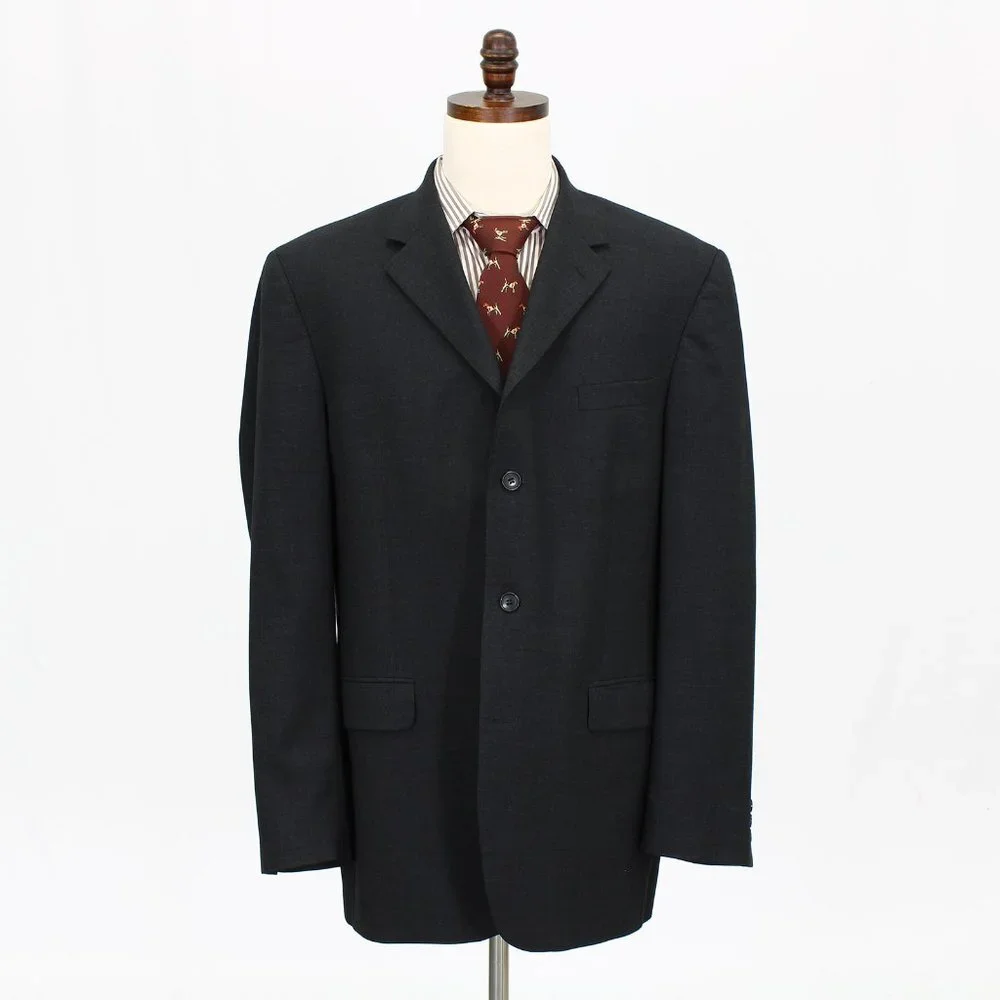Andrew Fezza 44L Gray Solid 3-Button Sport Coat Blazer Jacket B958
